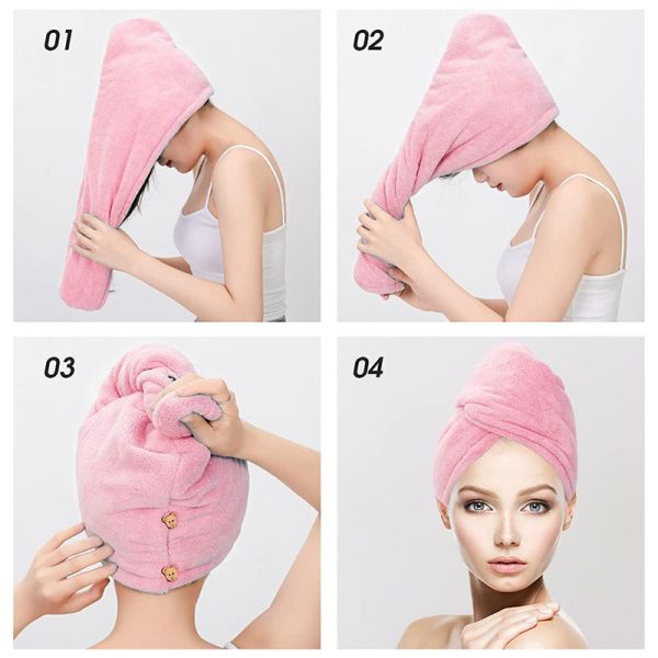 Serviette pour cheveux microfibres séchage rapide