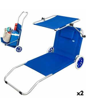 Lot de 2 Chaises Longues Pliables 2 en 1