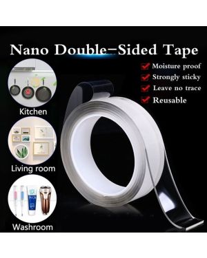 Ruban adhésif Nano Double Face Amovible Lavable et Résistant (3 mètres)