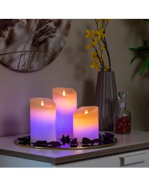 Bougies LED Multicolores Effet Flamme avec Télécommande