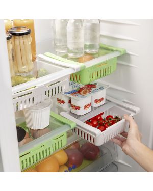 Lot de 2 Tiroirs Réglables pour Frigo