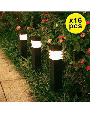 Lot de 16 Bornes de Jardin Solaires Desing