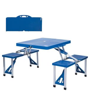 Table de Camping avec Tabourets Pliable